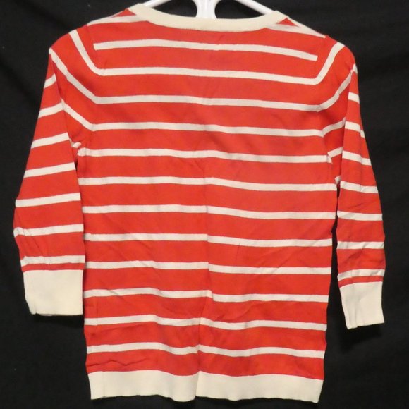 OLD NAVY | medium | striped crewneck sweater | 100% cotton | orange and cream - Picture 2 of 13